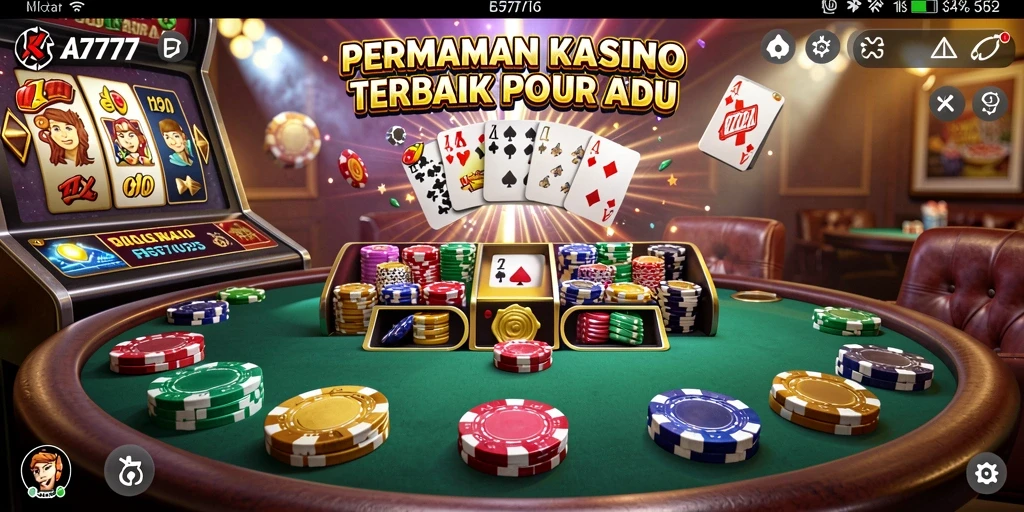 Tampilan gameplay menarik di A7777 yang menampilkan suasana Kasino.