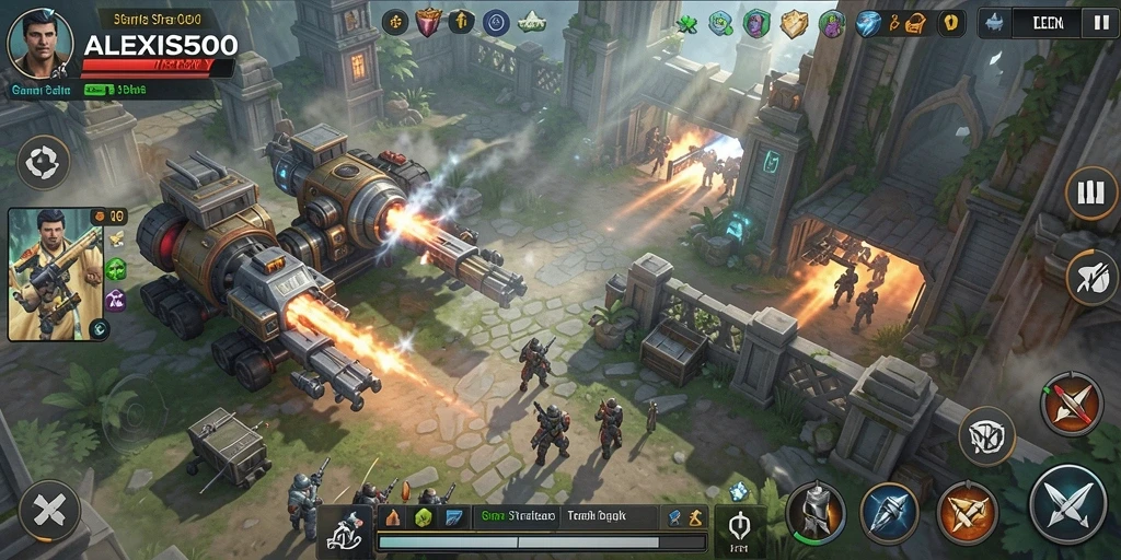 Tampilan gameplay ALEXIS500 yang mendebarkan dan penuh strategi.