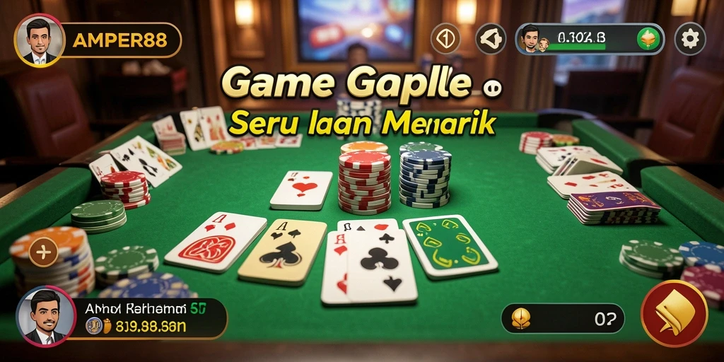 Tampilan gameplay Gaple di AMPER88 yang seru dan interaktif.