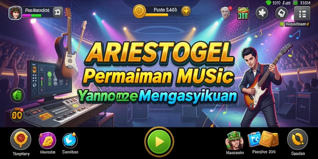 Tampilan gameplay menarik ARIESTOGEL dengan berbagai lagu musik.