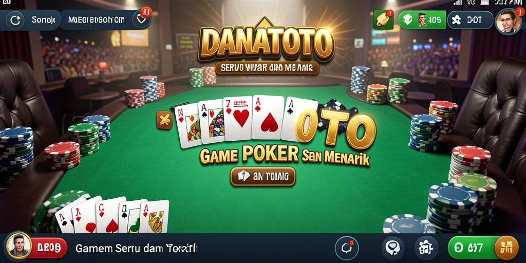 Tampilan gameplay Poker yang menegangkan di DANATOTO.