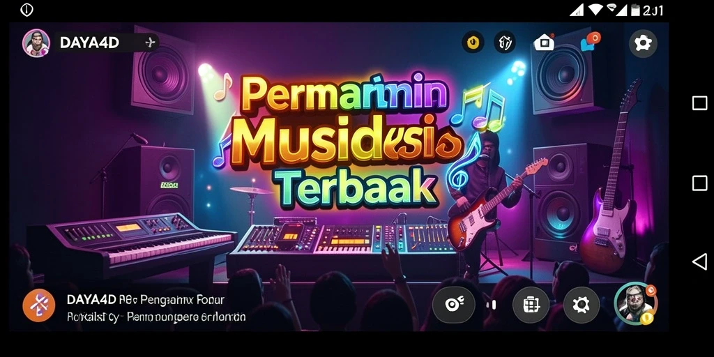 Tampilan gameplay DAYA4D yang menampilkan keseruan bermain musik.