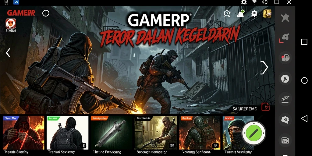 Screenshot menunjukkan karakter dalam kegelapan penuh ketegangan.