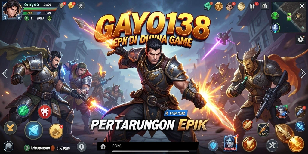 Screenshot GAYO138 menampilkan serangan spesial karakter di arena pertarungan.
