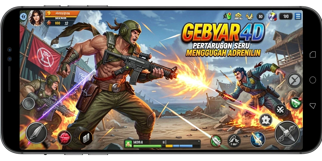 Tampilan gameplay bertarung yang mendebarkan di GEBYAR4D.