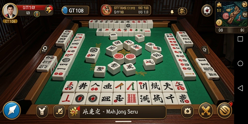 Tampilan gameplay menarik dari GT108 yang penuh tantangan Mahjong.