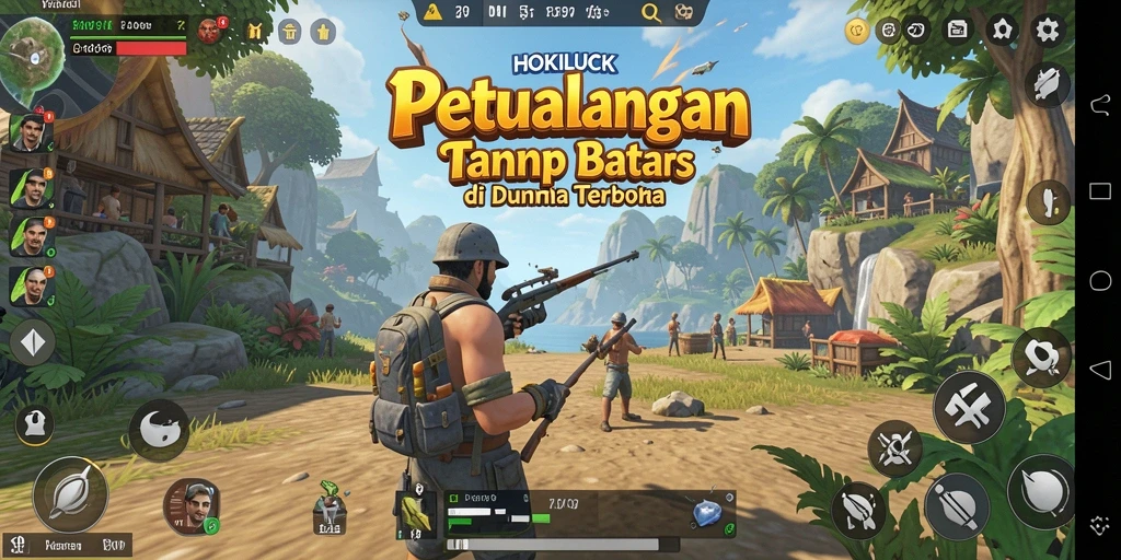 Tampilan gameplay menakjubkan dari HOKILUCK di dunia terbuka.