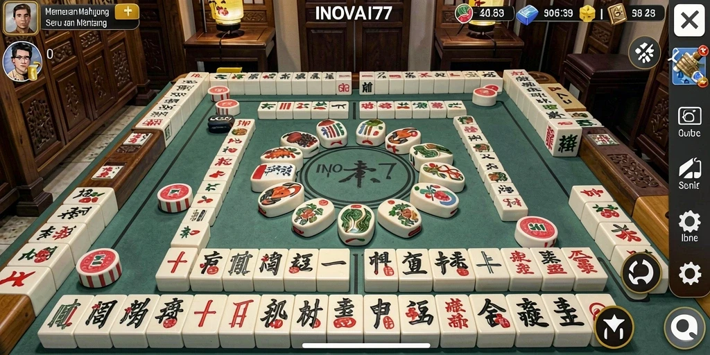 Tampilan gameplay menarik dari INOVA77 dengan grafis Mahjong yang memukau.