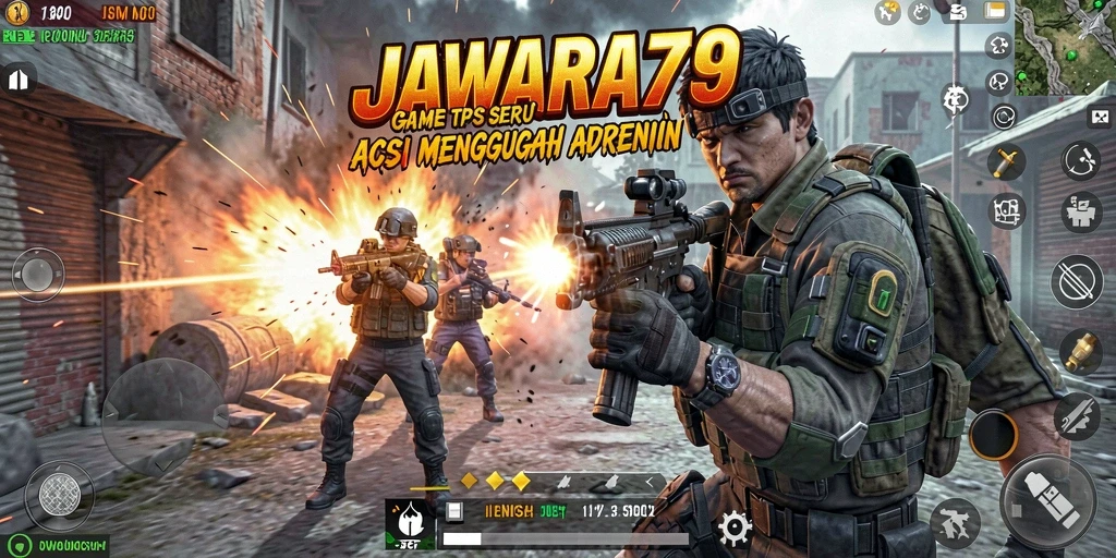 Tampilan gameplay dinamis JAWARA79 dengan aksi menegangkan.