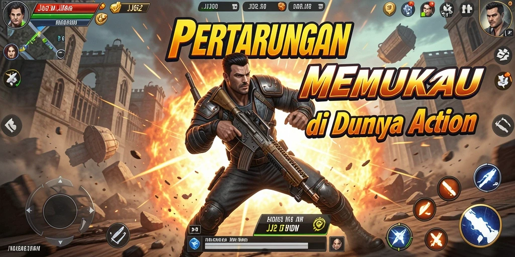 Tampilan gameplay intens JJ62 dengan aksi bertempur seru.