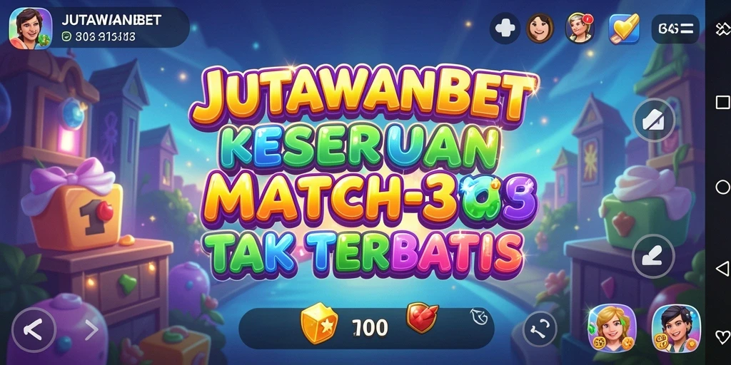 Screenshot gameplay JUTAWANBET menampilkan momen seru mencocokkan objek.