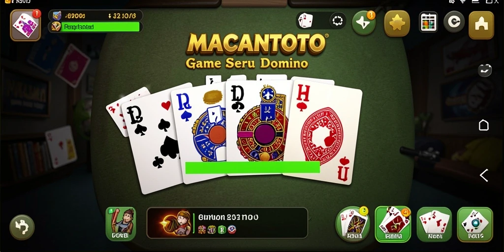 Tampilan gameplay seru di MACANTOTO yang menampilkan domino klasik.