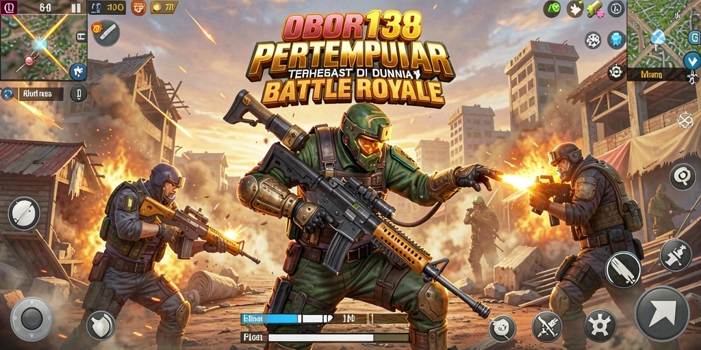 Gameplay intens di OBOR138 Battle Royale dengan pertempuran yang seru.