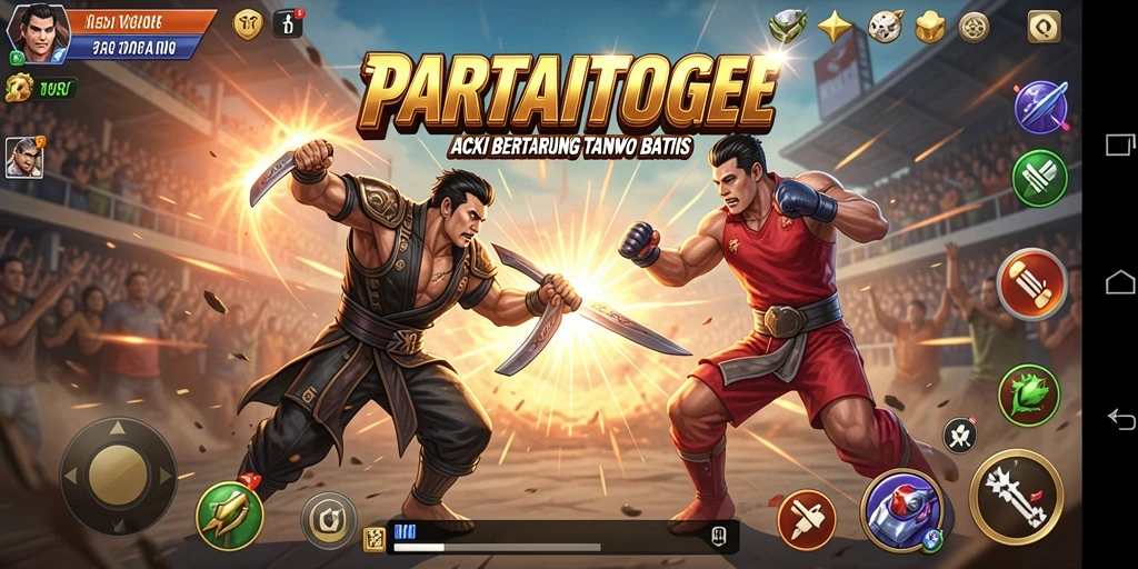 Tangkapan layar menggambarkan pertarungan seru dalam PARTAITOGEL.