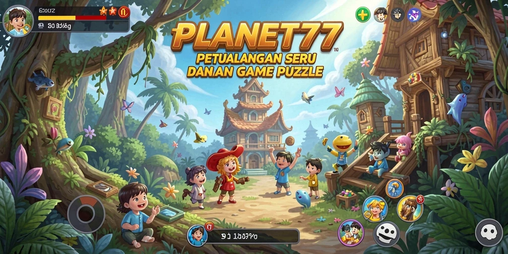 Tampilan utama PLANET77 yang menampilkan gameplay Puzzle yang seru.