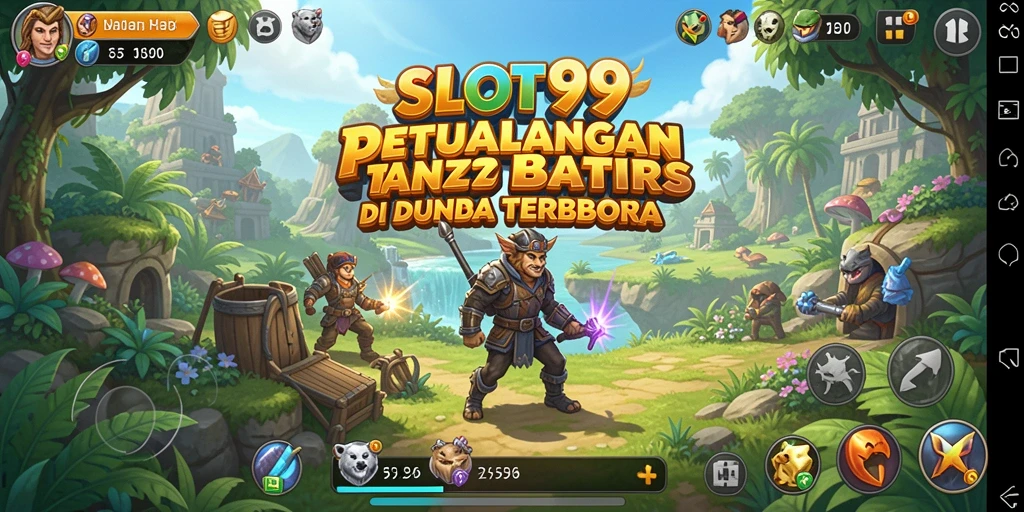 Tangkapan layar menunjukkan gameplay dinamis dalam dunia terbuka SLOT99.