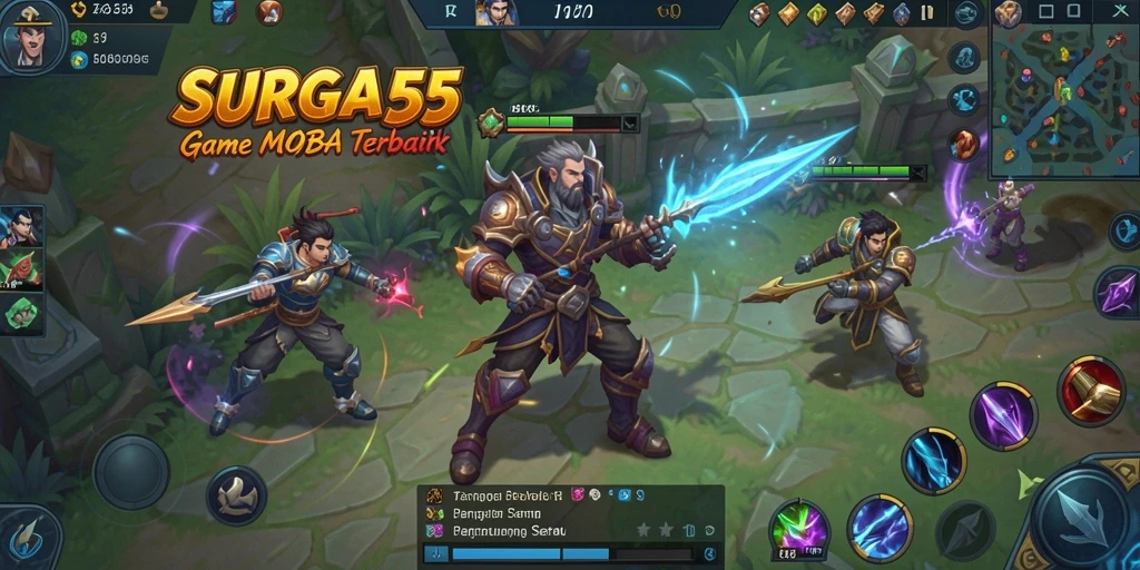 Screenshot menampilkan pertarungan intens dalam SURGA55.