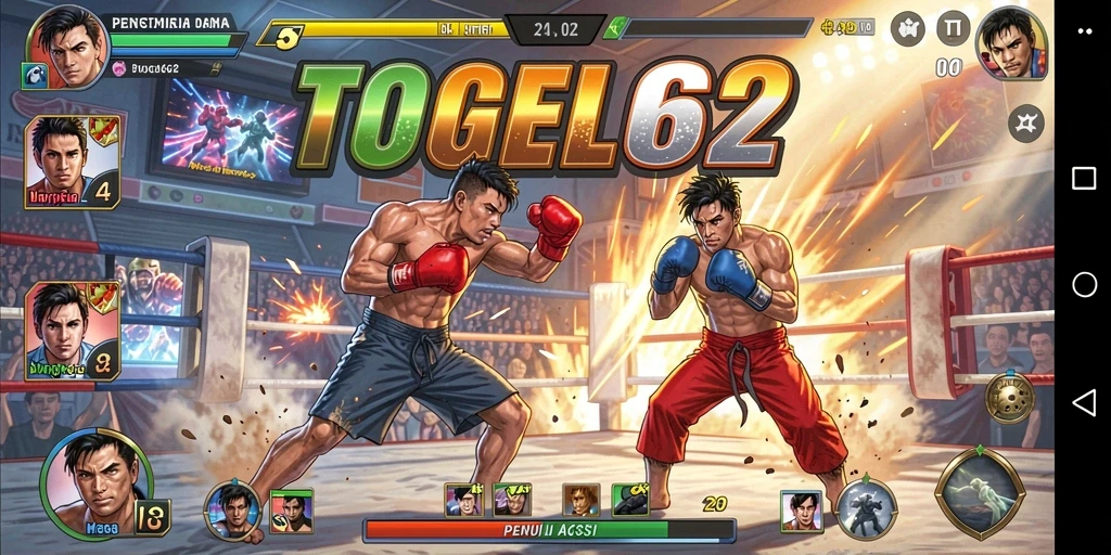 Tampilan gameplay TOGEL62 yang penuh aksi dan strategi bertarung.