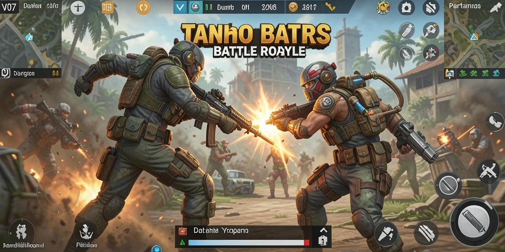 Tangkapan layar gameplay Battle Royale V07, aksi menegangkan di medan tempur.