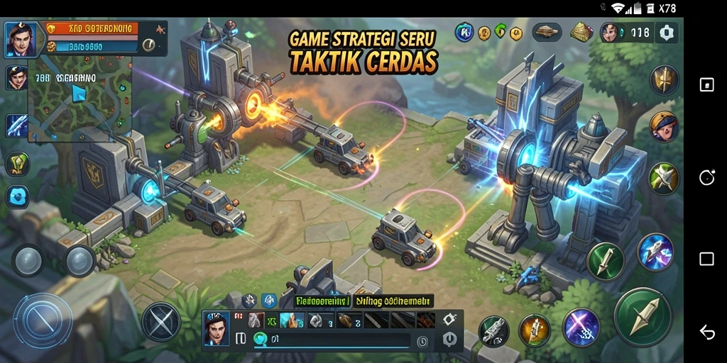 Tampilan gameplay X78 yang menampilkan pertempuran strategi yang seru.
